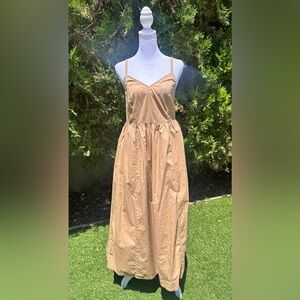 Old Navy Tan Brown Tiered Smocked Maxi Sundress Size XS